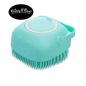 Riley & Rex Cepillo Azul de Silicon para Baño de Mascotas 3.14"