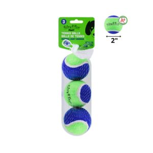Riley & Rex Pelota de Tenis Azul para Perros 2" 3pk