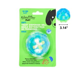 Riley & Rex Pelota Verde Transparente Dispensador de Golosinas para Perros 3.14"