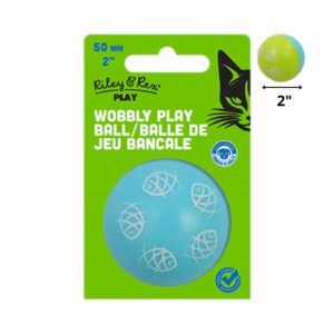 Riley & Rex Pelota Interactiva Verde y Azul para Gatos 2"