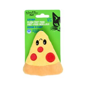 Riley & Rex Food Pizza de Peluche con Catnip para Gatos 3.9"