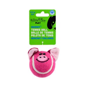 Riley & Rex Pelota de Tenis Cerdito para Perros 2.5"
