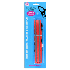 Riley & Rex Collar Rojo Con Led para Perros 12.6" M