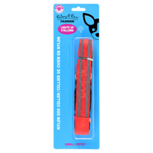 Riley & Rex Collar Rojo Con Led para Perros 7.9" S