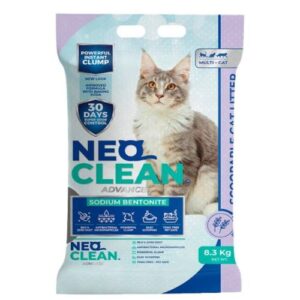 Neo Clean Arena Aglutinante para gatos con aroma a lavanda. Controla olores, aglutina rápido y facilita la limpieza diaria. Ideal para mantener la higiene del arenero y un ambiente fresco. ¡Disponible en Petmarket.do!